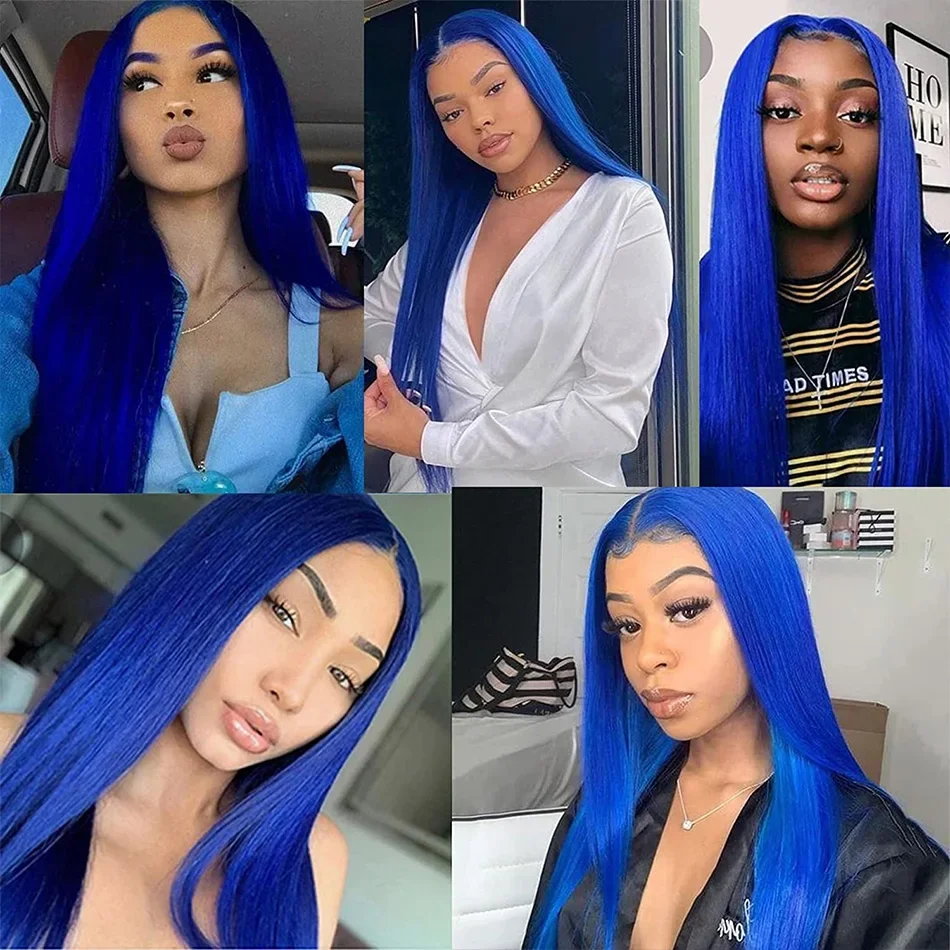 Cosplay Brazilian Colored Human Hair Wig Bright Blue Long Straight For Women Wear And Go 13x4 Transparent HD Lace Frontal Wigs
Cosplay Brazilian Colored Human Hair Wig Bright Blue Long Straight For Women Wear And Go 13x4 Transparent HD Lace Frontal Wigs