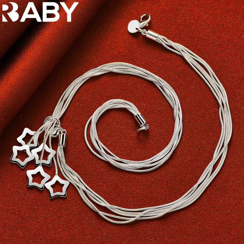 URBABY 925 Sterling Silver Star Chain Necklace For Women Fashion Jewelry Classic Elegant Party Accessories Birthday Gift
URBABY 925 Sterling Silver Star Chain Necklace For Women Fashion Jewelry Classic Elegant Party Accessories Birthday Gift