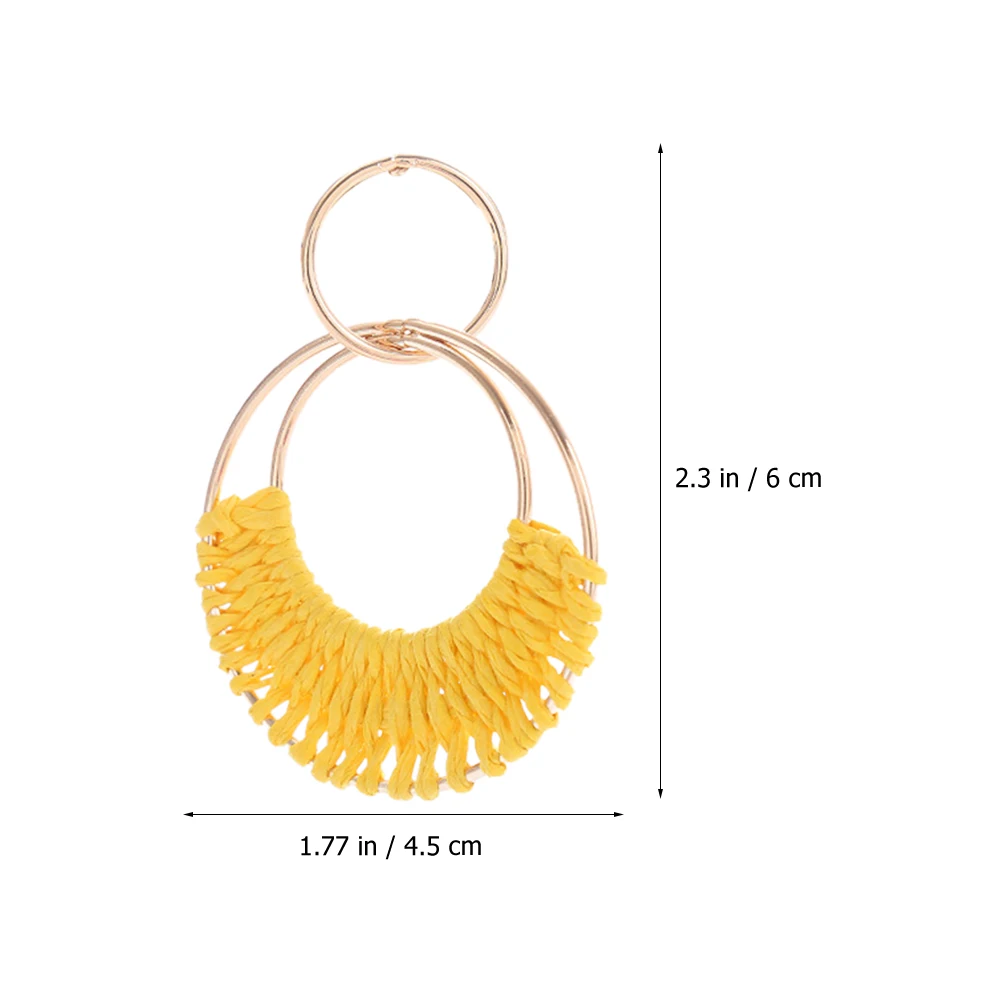 1 Pair Raffia Hoop Women Bohemian Lightweight Beach Jewelry Summer Accessories Fashion Rattan Earrings For Women Statement Daily
1 Pair Raffia Hoop Women Bohemian Lightweight Beach Jewelry Summer Accessories Fashion Rattan Earrings For Women Statement Daily