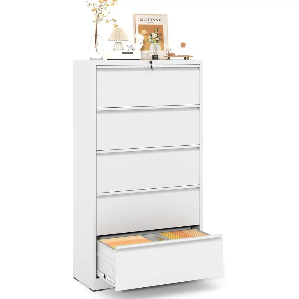 White Lateral Filing Cabinet with Lock, Home Office Storage Organizer for Legal/Letter/A4 Files, 35.5 Wide
White Lateral Filing Cabinet with Lock, Home Office Storage Organizer for Legal/Letter/A4 Files, 35.5 Wide