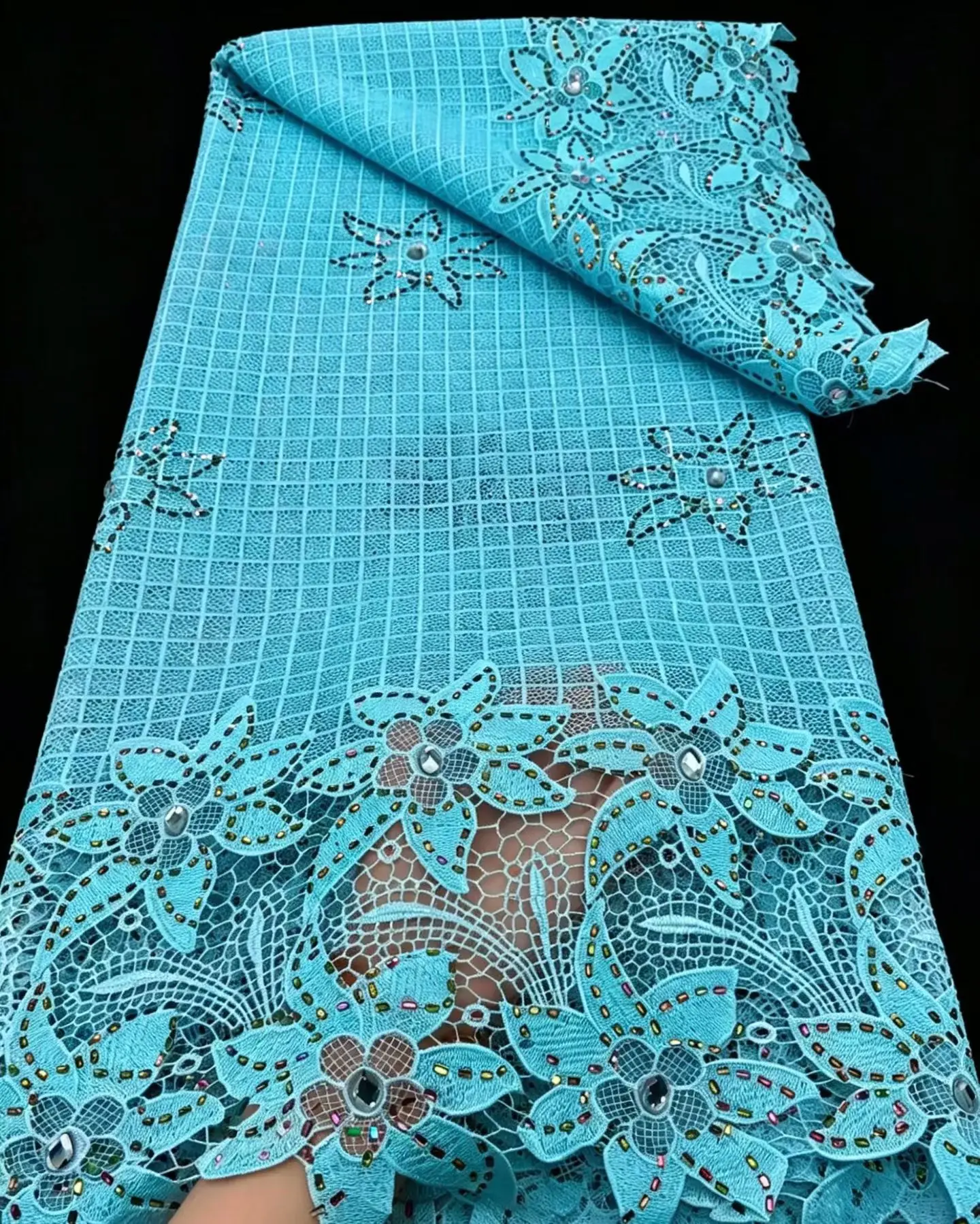 New Nigerian Guipure Cord Lace Fabric For Party Wedding Dress 2026 High Quality African Stoned Lace Fabric Sewing Material G94-1
New Nigerian Guipure Cord Lace Fabric For Party Wedding Dress 2026 High Quality African Stoned Lace Fabric Sewing Material G94-1
