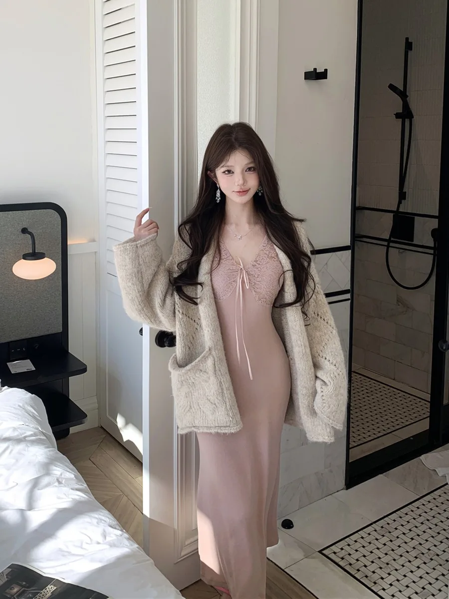 Ele Сексуальный кружевной вязаный ремень Длинное платье Ленивый свободный открытый кардиган Верхняя одежда Женская длинная юбка с высокой талией V Ne Dr
Ele Сексуальный кружевной вязаный ремень Длинное платье Ленивый свободный открытый кардиган Верхняя одежда Женская длинная юбка с высокой талией V Ne Dr