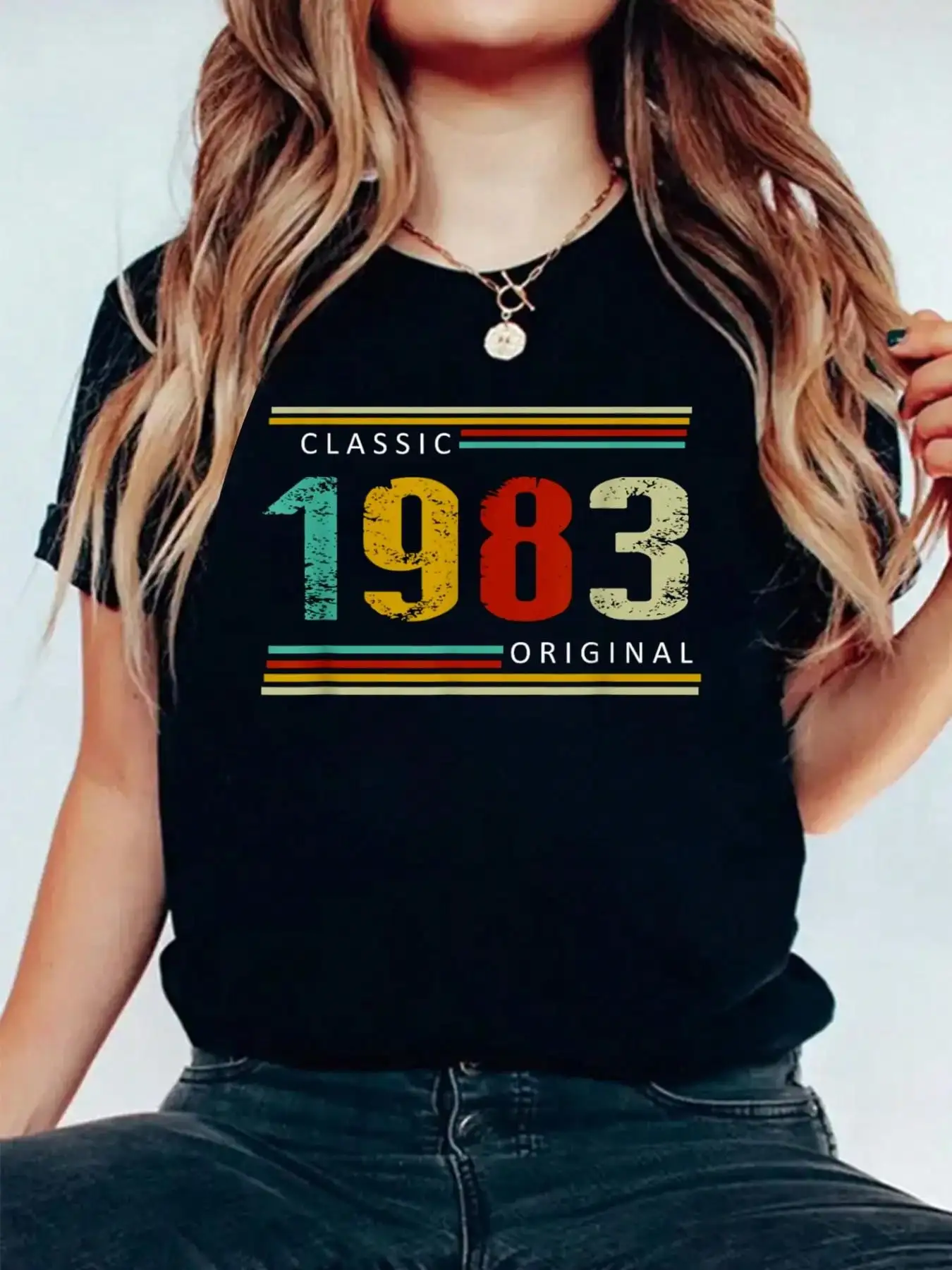 Birthday, Classic Of 1983 Original, Retro T-Shirt Casual Printed 100% Cotton Women T Shirt, Summer Tshirts Short Sleeve Tee Wom
Birthday, Classic Of 1983 Original, Retro T-Shirt Casual Printed 100% Cotton Women T Shirt, Summer Tshirts Short Sleeve Tee Wom
