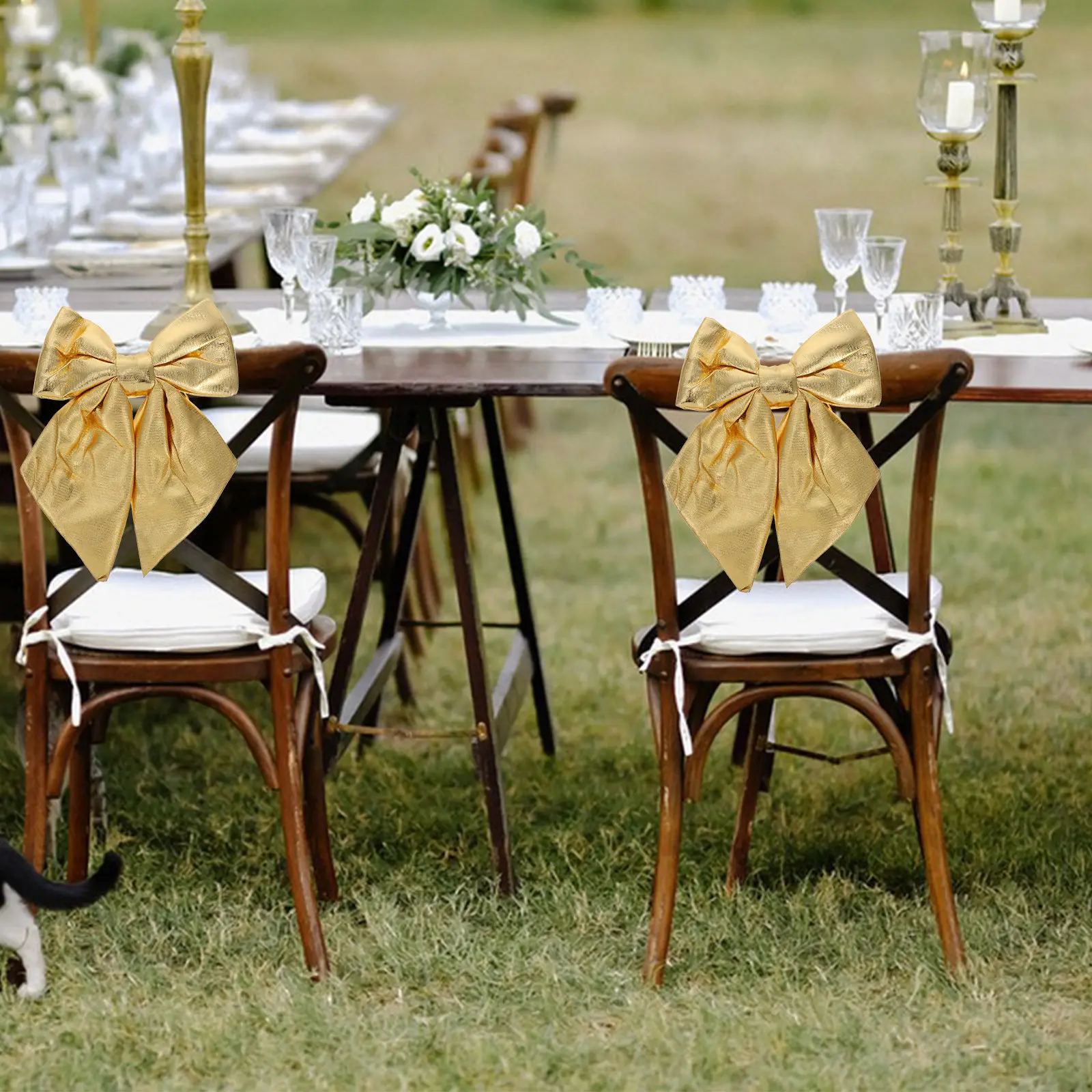 Блестящий золотой рождественский бант-украшение для верхушки елки, изготовления венков, декораций для праздничных вечеринок, поделок, новогоднего декора
Блестящий золотой рождественский бант-украшение для верхушки елки, изготовления венков, декораций для праздничных вечеринок, поделок, новогоднего декора