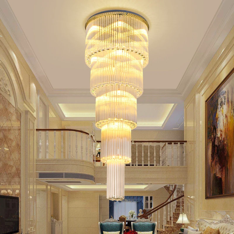 Staircase Crystal Chandeliers Lighting Long Villa Hallway Chain Large Home Decor Stainless Steel Ceiling Chandelier Modern Lamp
Staircase Crystal Chandeliers Lighting Long Villa Hallway Chain Large Home Decor Stainless Steel Ceiling Chandelier Modern Lamp