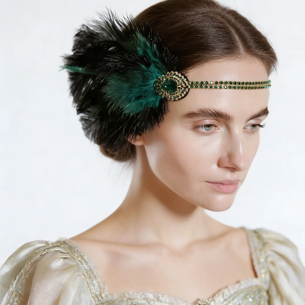 Fashion Green Feather Gatsby Headband Flapper Women Accessories 1920s Headpiece Vintage Rhinestone Head Chain Tiara Prom Jewelry
Fashion Green Feather Gatsby Headband Flapper Women Accessories 1920s Headpiece Vintage Rhinestone Head Chain Tiara Prom Jewelry