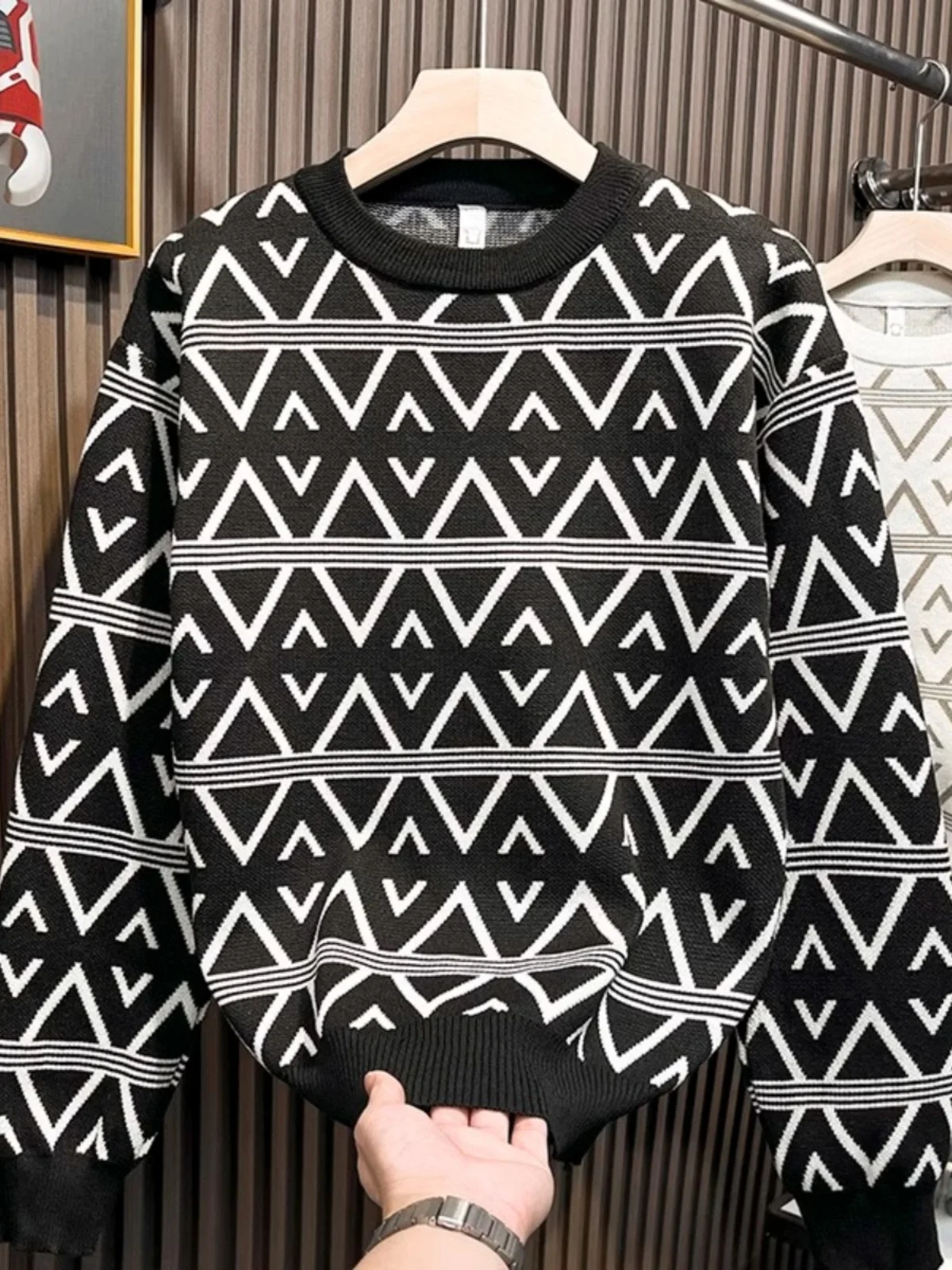 Loose Fit round Ne Knitwear for Men Thiened Autumn Winter Faionable Street Sle Long Sve Youth Faion Diamond Pattern
Loose Fit round Ne Knitwear for Men Thiened Autumn Winter Faionable Street Sle Long Sve Youth Faion Diamond Pattern