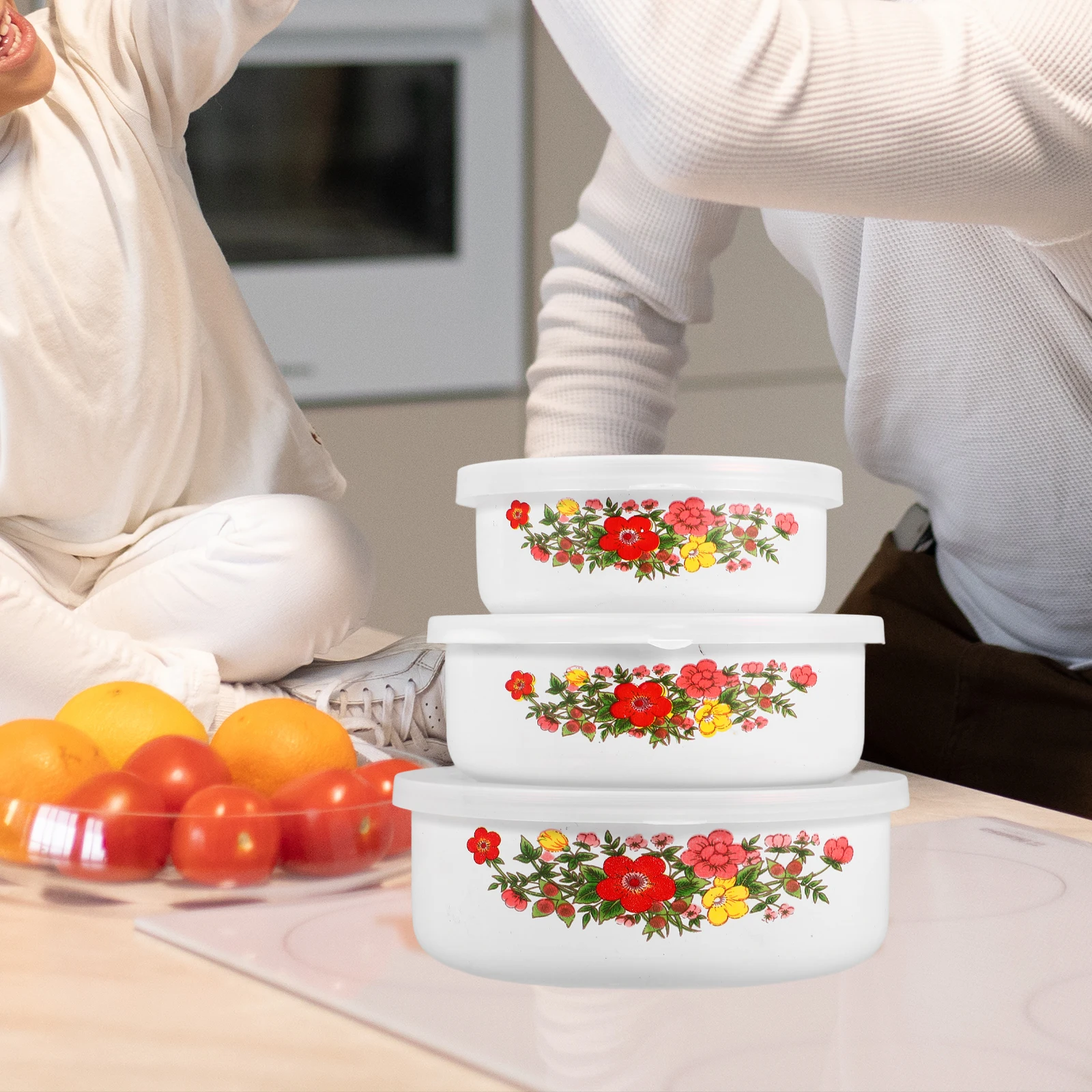 3 Pcs Container for Food Storage Containers Big Salad Bowl Fruit Enamelware Bowls Preservation
3 Pcs Container for Food Storage Containers Big Salad Bowl Fruit Enamelware Bowls Preservation