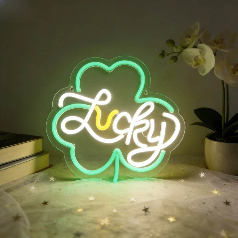 Lucky Four Leaf Clover Neon Sign LED USB Night Light Aesthetic Wall Art Home Decor for Bedroom Living Room St Patrick's Day
Lucky Four Leaf Clover Neon Sign LED USB Night Light Aesthetic Wall Art Home Decor for Bedroom Living Room St Patrick's Day