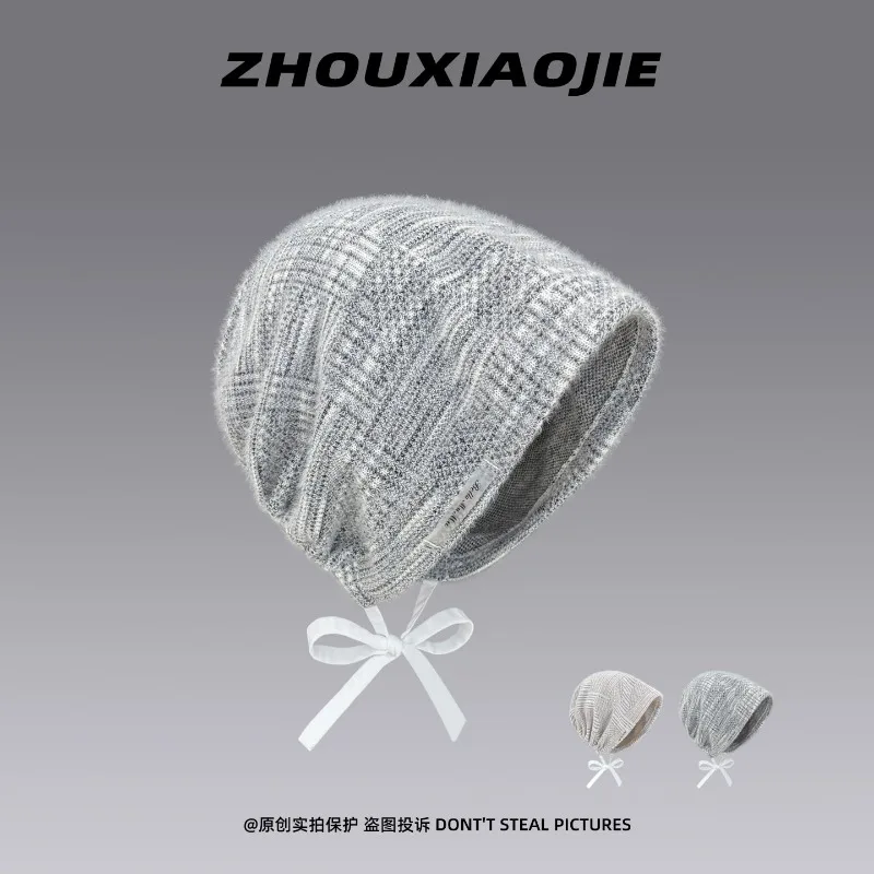 Japanese Retro Plaid Strip Splicing Knitted Hat Women's Autumn and Winter Outdoor Warm Leisure Drawstring Lace-up Beanie Cap
Japanese Retro Plaid Strip Splicing Knitted Hat Women's Autumn and Winter Outdoor Warm Leisure Drawstring Lace-up Beanie Cap