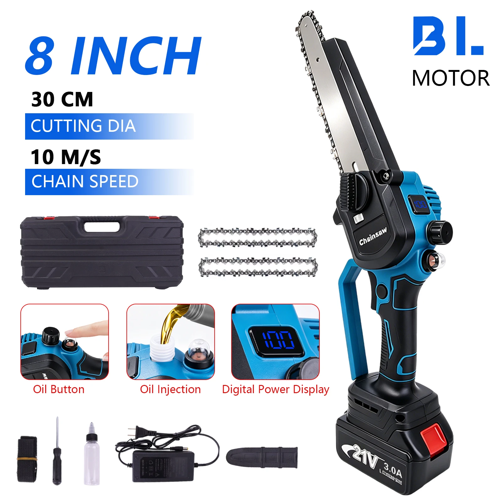 【2026 New】Brushless 8Inch Electric Saw Automatic Oiler Handheld Garden Pruning Chainsaw For Makita 18V Battery Pin Woodworking
【2026 New】Brushless 8Inch Electric Saw Automatic Oiler Handheld Garden Pruning Chainsaw For Makita 18V Battery Pin Woodworking