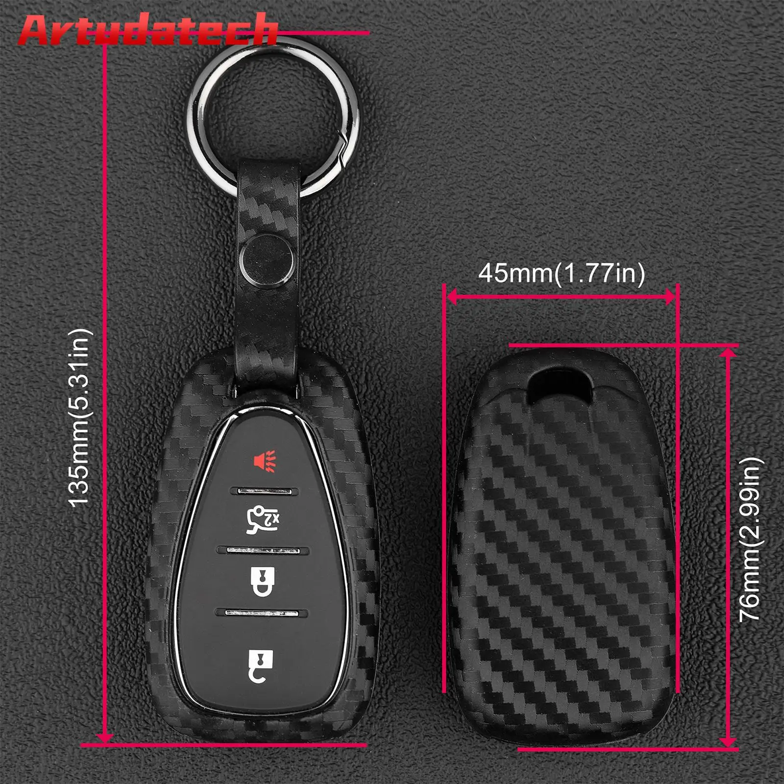 Artudatech Leather Silicone Car Key Case Cover With Buckle For Chevrolet No Key Included
Artudatech Leather Silicone Car Key Case Cover With Buckle For Chevrolet No Key Included