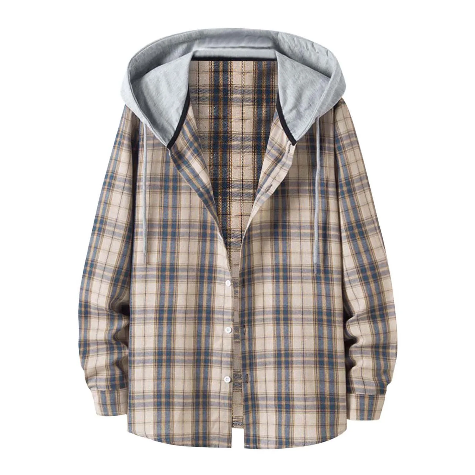Autumn And Winter Male Plaid Hooded Shirts Trend Cardigan Loose Casual Comfortable Long Sleeve Hooded Blouses Men's Clothing
Autumn And Winter Male Plaid Hooded Shirts Trend Cardigan Loose Casual Comfortable Long Sleeve Hooded Blouses Men's Clothing