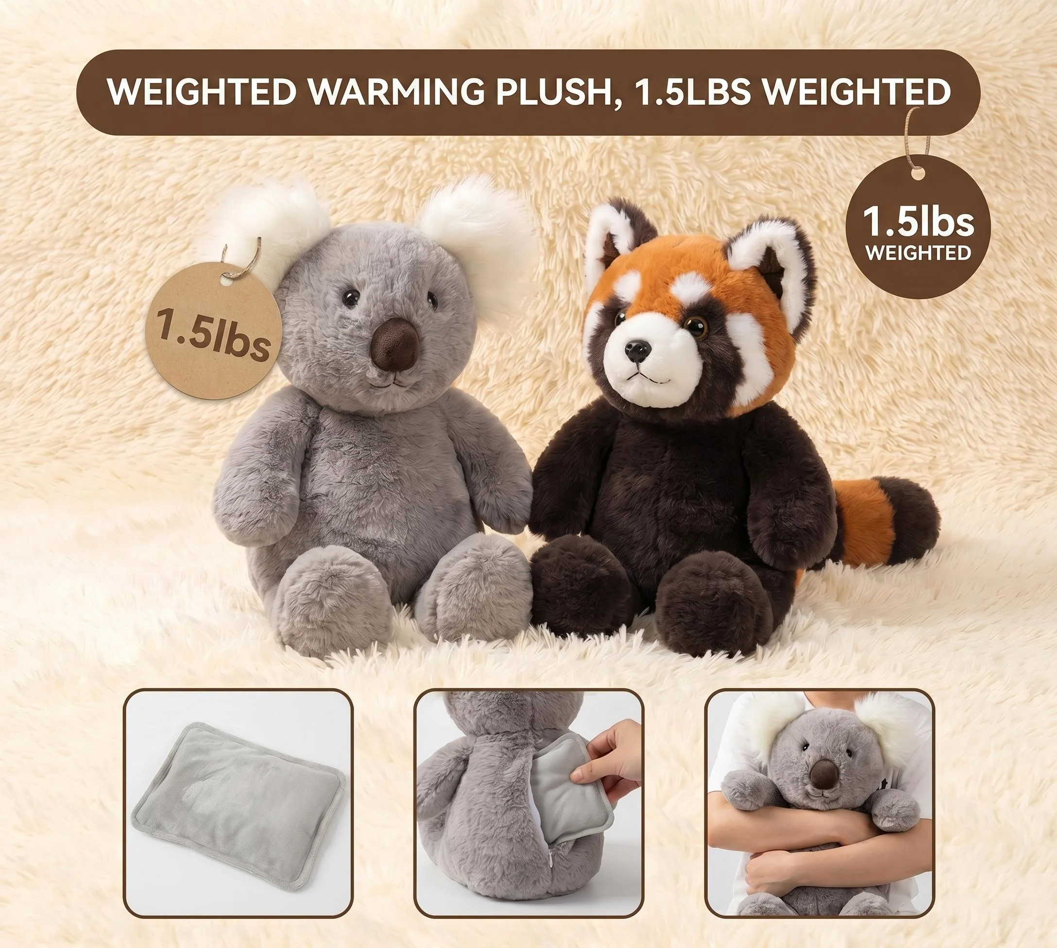0.7kg 26cm weighted plush toy raccoon koala microwave filled animal heating pad, used to relieve pressure, can be cooled
0.7kg 26cm weighted plush toy raccoon koala microwave filled animal heating pad, used to relieve pressure, can be cooled