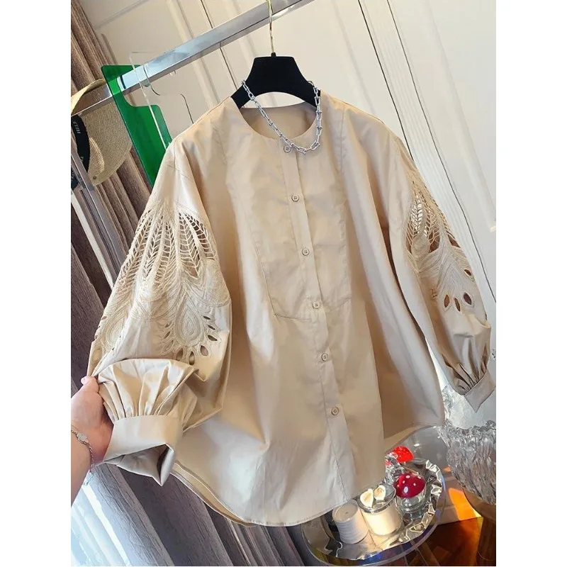 SuperAen Korean Design Hollow Embroidered Lantern Sleeve Shirt Loose Top Women's Clothing 2025 Spring New Tops
SuperAen Korean Design Hollow Embroidered Lantern Sleeve Shirt Loose Top Women's Clothing 2025 Spring New Tops