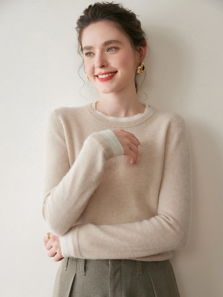 New Women 100% Cashmere Sweater O-neck Long Sleeve Pullover Basic Slim Simple Style Cashmere Knitwear Autumn Winter Tops
New Women 100% Cashmere Sweater O-neck Long Sleeve Pullover Basic Slim Simple Style Cashmere Knitwear Autumn Winter Tops
