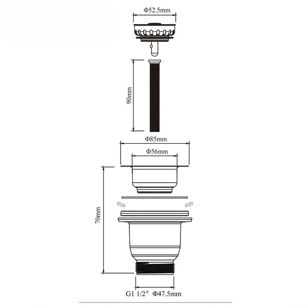 304 Stainless Steel Sink Drain Basket Strainer For 85mm Opening With Gold Tone Appearance And Dual Function Water Flow Control
304 Stainless Steel Sink Drain Basket Strainer For 85mm Opening With Gold Tone Appearance And Dual Function Water Flow Control