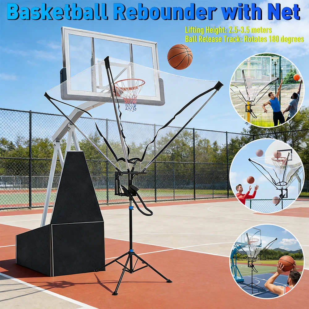 Basketball Shot Trainer with 180° Rotating Return Chute Rebounder Net Return System Suspended Shooting Machine for Training
Basketball Shot Trainer with 180° Rotating Return Chute Rebounder Net Return System Suspended Shooting Machine for Training