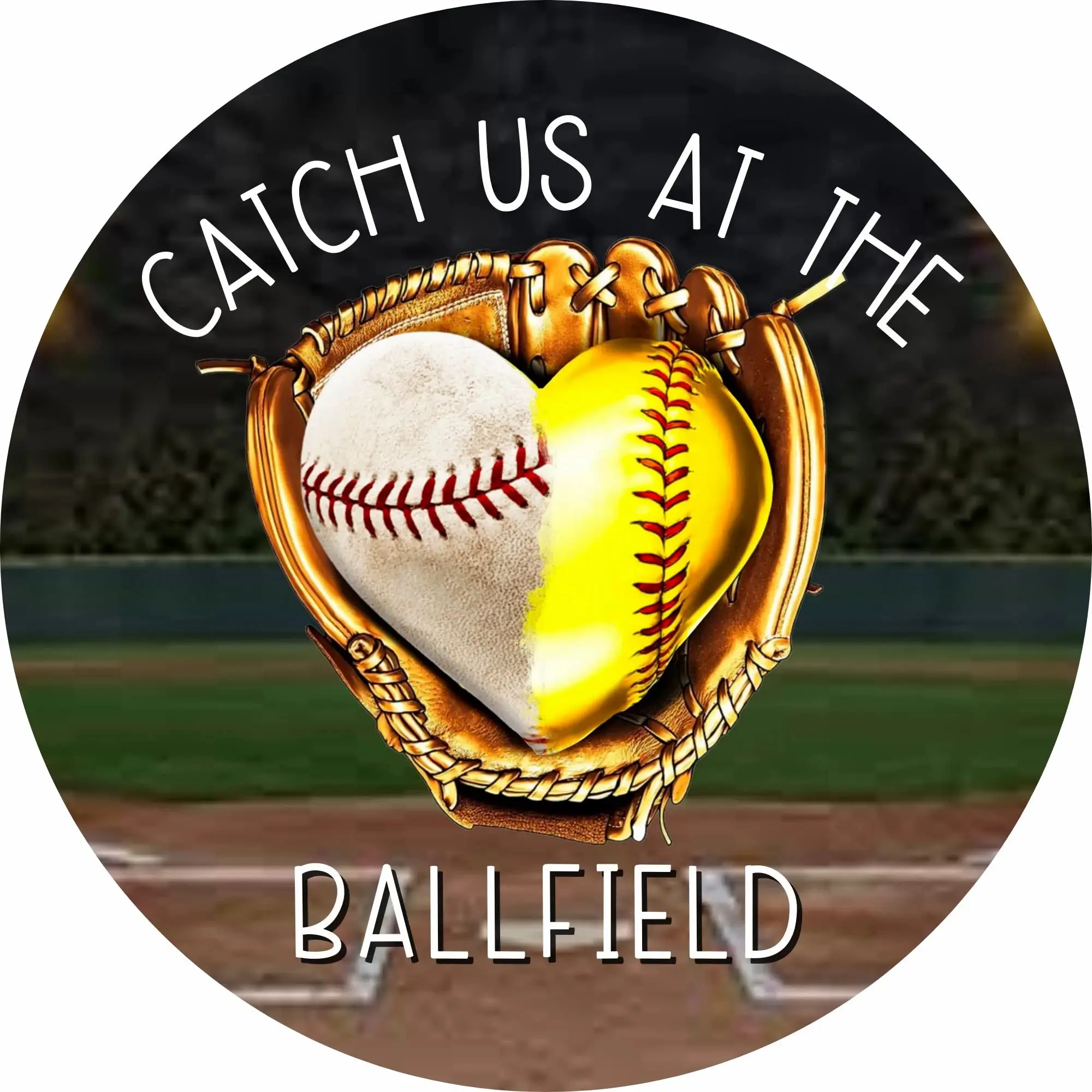 Catch Us at The Ballfield бейсбольный софтбол сердце перчатка круглый металлический знак Круглый Металлический Венок знак забавная жестяная вывеска бар Домашний Kitc
Catch Us at The Ballfield бейсбольный софтбол сердце перчатка круглый металлический знак Круглый Металлический Венок знак забавная жестяная вывеска бар Домашний Kitc