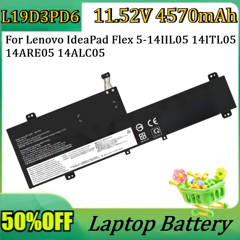 New L19D3PD6 Laptop Battery For Lenovo IdeaPad Flex 5-14IIL05 14ITL05 14ARE05 14ALC05 15IIL05 15ALC05 15ITL05 L19C3PD6 L19M3PD6
New L19D3PD6 Laptop Battery For Lenovo IdeaPad Flex 5-14IIL05 14ITL05 14ARE05 14ALC05 15IIL05 15ALC05 15ITL05 L19C3PD6 L19M3PD6