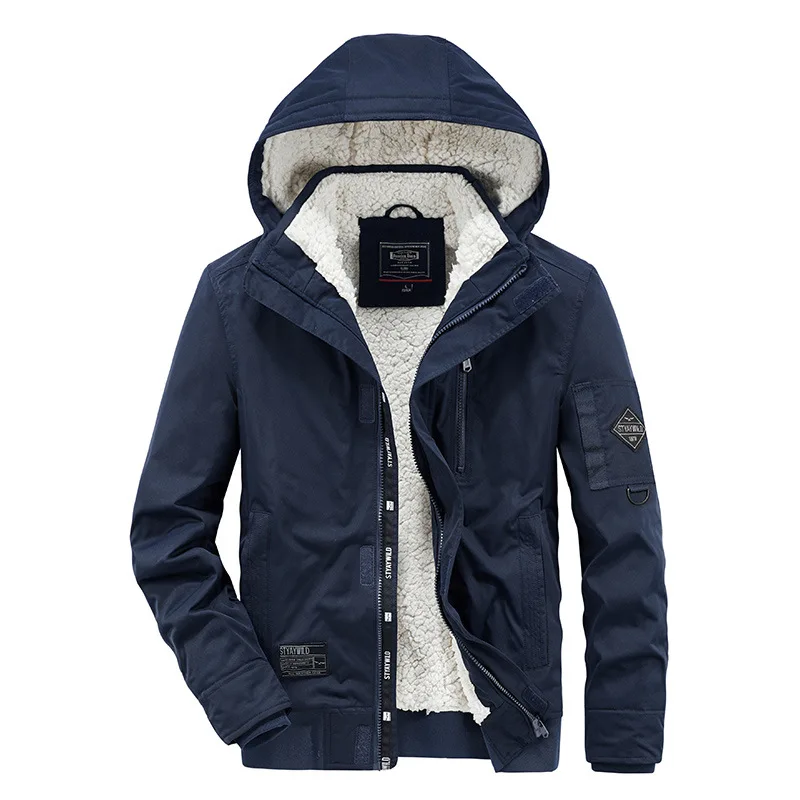 Men's Fashion Leisure Plus Velvet Thick Hooded Warm Jacket Bubble Fleece Lining Tooling Jacket Cotton-padded Jacket Winter Coat
Men's Fashion Leisure Plus Velvet Thick Hooded Warm Jacket Bubble Fleece Lining Tooling Jacket Cotton-padded Jacket Winter Coat