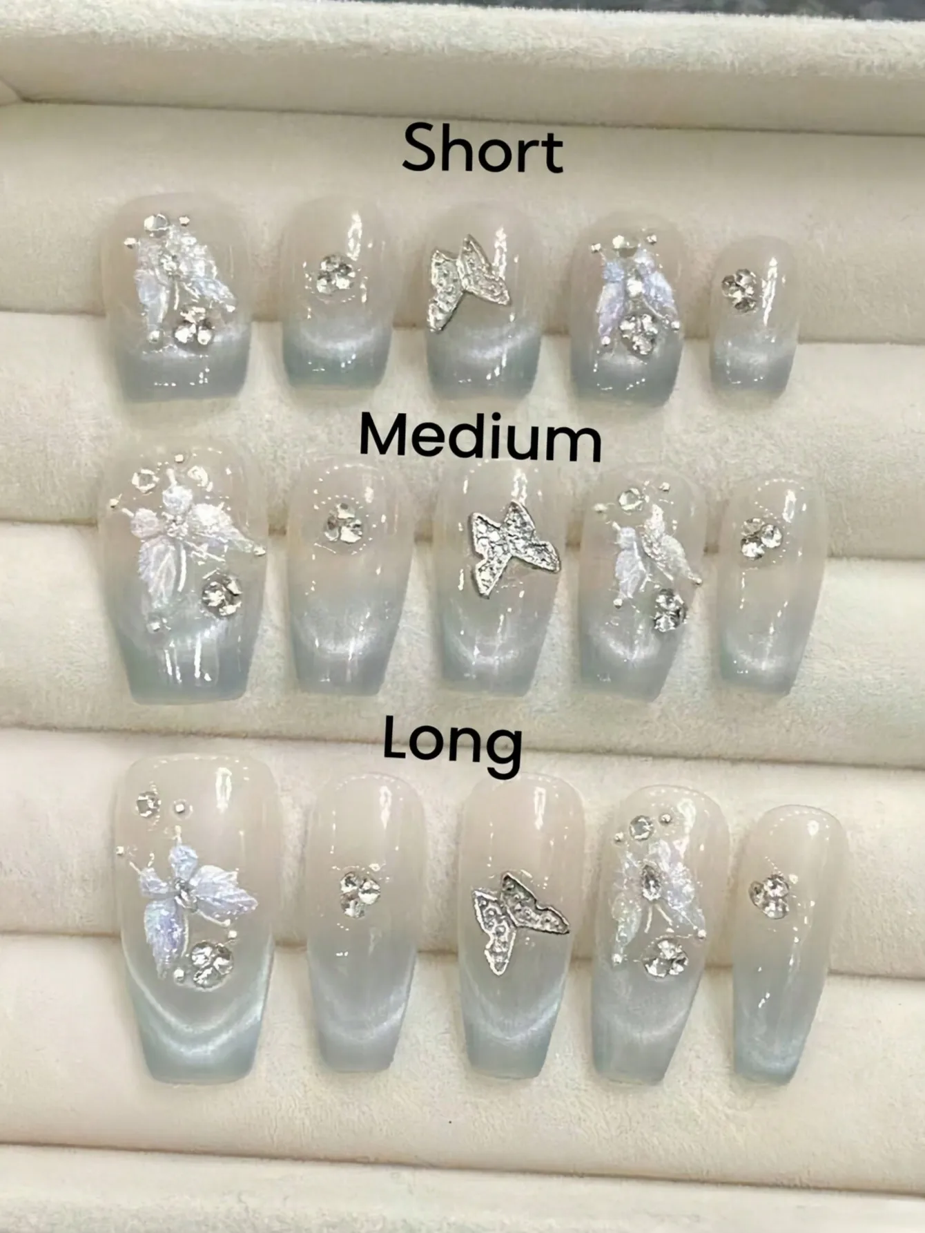 10Pcs French Style Cat Eye Butterfly Handmade Rhinestone Gem Nail Art Decoration With Coffin Shape, Wearable Press On Nails For Daily Use, Elegant & Sweet, Shows White Nail Supplies Nails Handmade Press On Nails
10Pcs French Style Cat Eye Butterfly Handmade Rhinestone Gem Nail Art Decoration With Coffin Shape, Wearable Press On Nails For Daily Use, Elegant & Sweet, Shows White Nail Supplies Nails Handmade Press On Nails