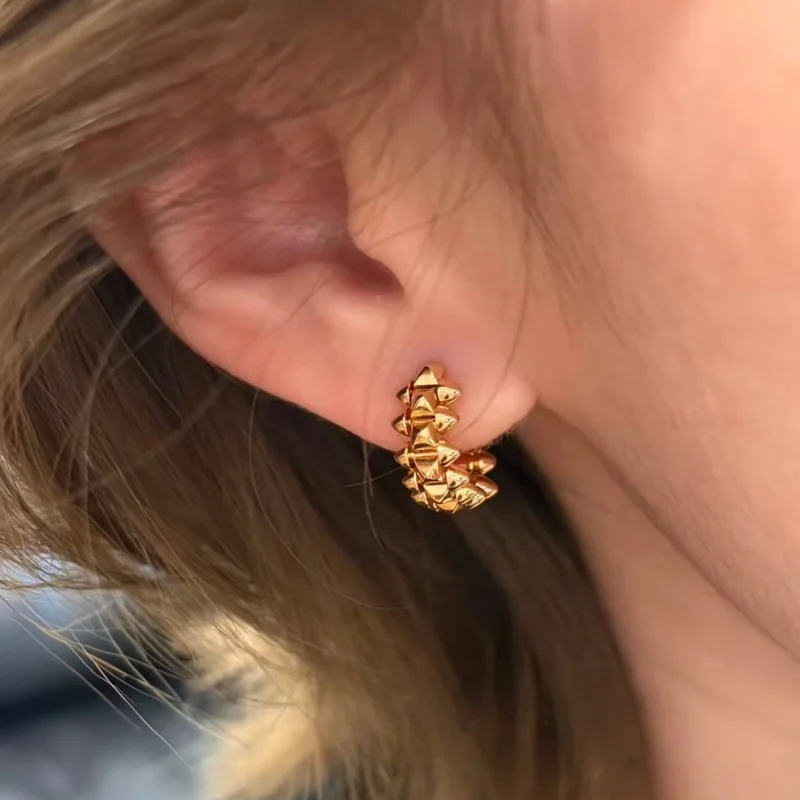 Fashionable and classic pure 925 silver women's willow nail earrings with gold plating, luxurious and exquisite zircon women's c
Fashionable and classic pure 925 silver women's willow nail earrings with gold plating, luxurious and exquisite zircon women's c