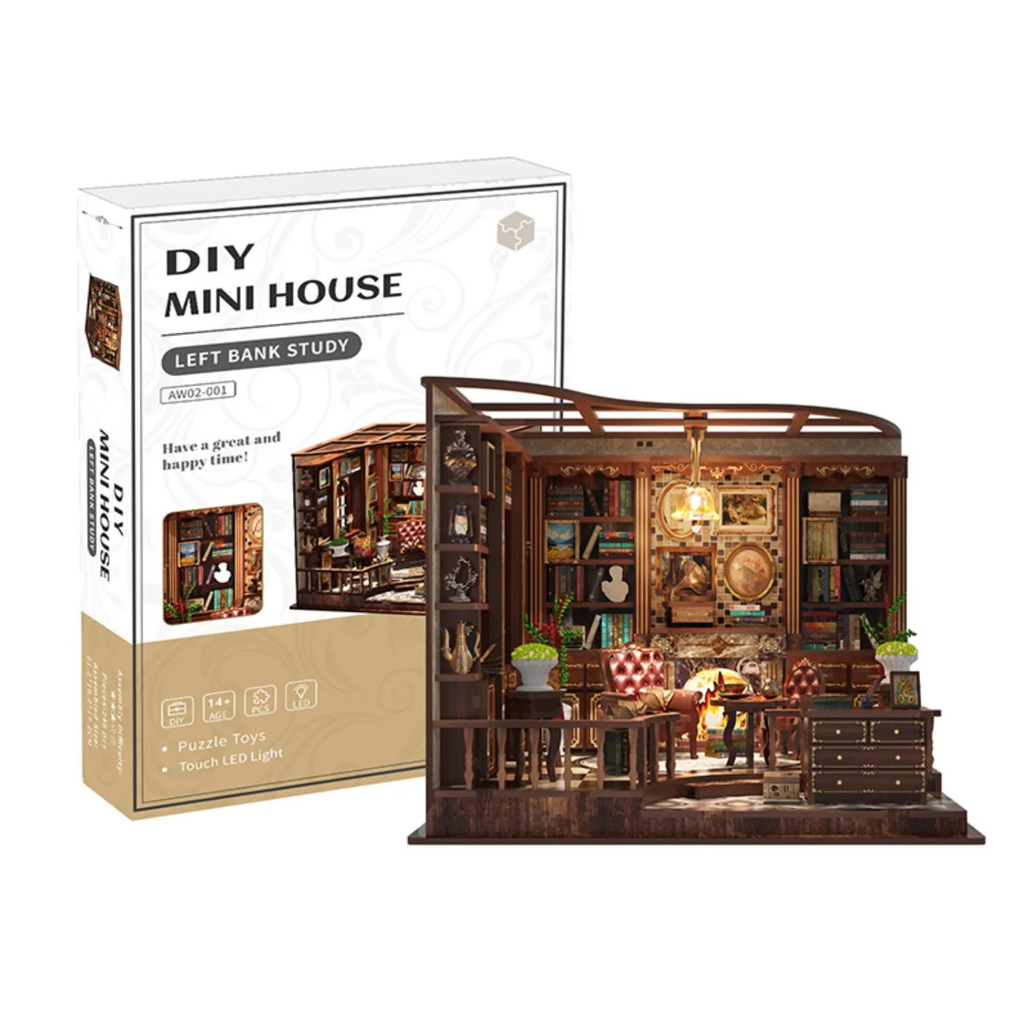 Hut DIY Left Bank Study 3D three-dimensional assembly building model adult decompression tabletop ornament toy gift booknook
Hut DIY Left Bank Study 3D three-dimensional assembly building model adult decompression tabletop ornament toy gift booknook