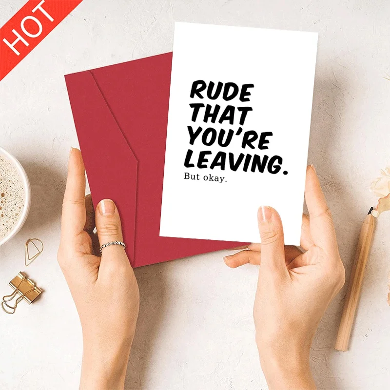 Farewell Greeting Card, Rude That You're Leaving But Okay Funny Going Away Card for Colleague Friend
Farewell Greeting Card, Rude That You're Leaving But Okay Funny Going Away Card for Colleague Friend