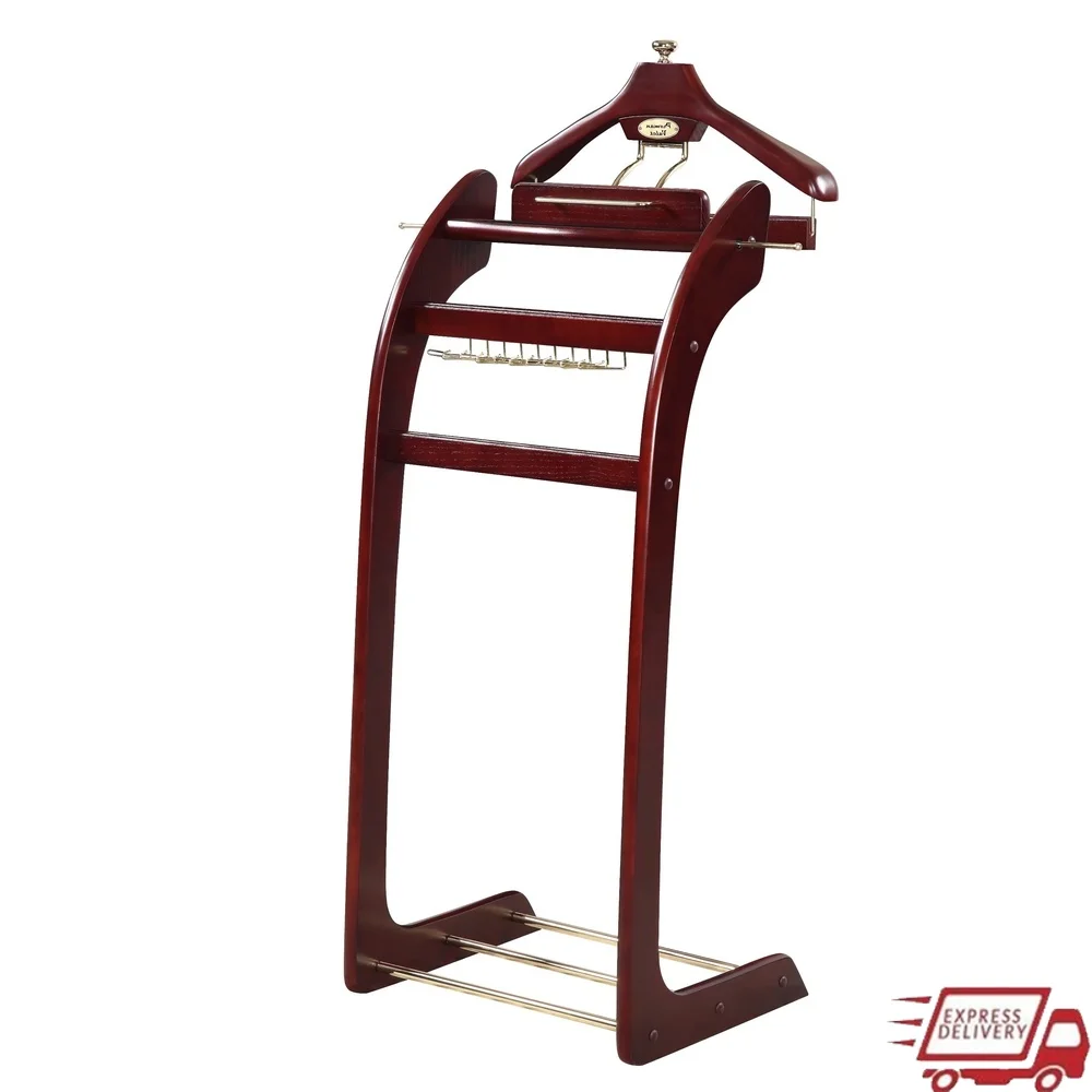 Windsor Signature Valet Stand with Tray Trouser Bar Tie Rack Detachable Hanger Shoe Storage Elegant Design Mahogany Finish
Windsor Signature Valet Stand with Tray Trouser Bar Tie Rack Detachable Hanger Shoe Storage Elegant Design Mahogany Finish