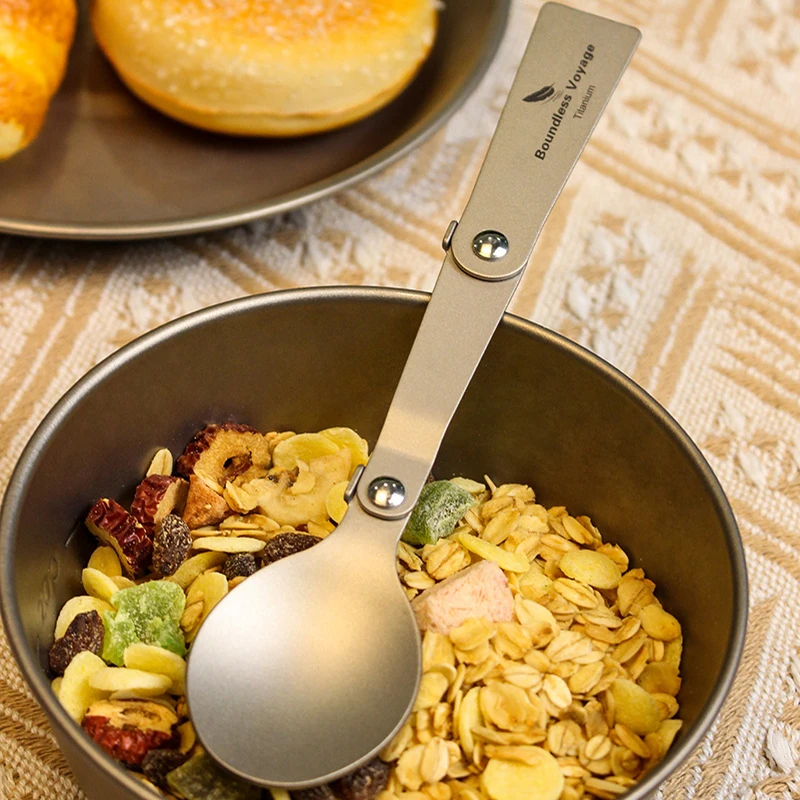 Boundless Voyage Titanium Spoon 3-Stage Folding, Lightweight Travel Utensil, Camping Tableware, Titanium Spoon Portable Foldable
Boundless Voyage Titanium Spoon 3-Stage Folding, Lightweight Travel Utensil, Camping Tableware, Titanium Spoon Portable Foldable