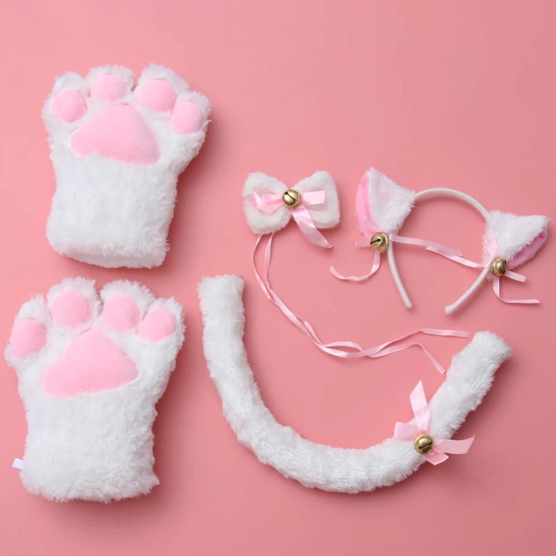 Women Cat Ear Maid Gloves Set Plush Ear Bell Headband Hair Band Bowknot Bells Hair Clips Paws Anime Props Girls Cosplay Costume
Women Cat Ear Maid Gloves Set Plush Ear Bell Headband Hair Band Bowknot Bells Hair Clips Paws Anime Props Girls Cosplay Costume