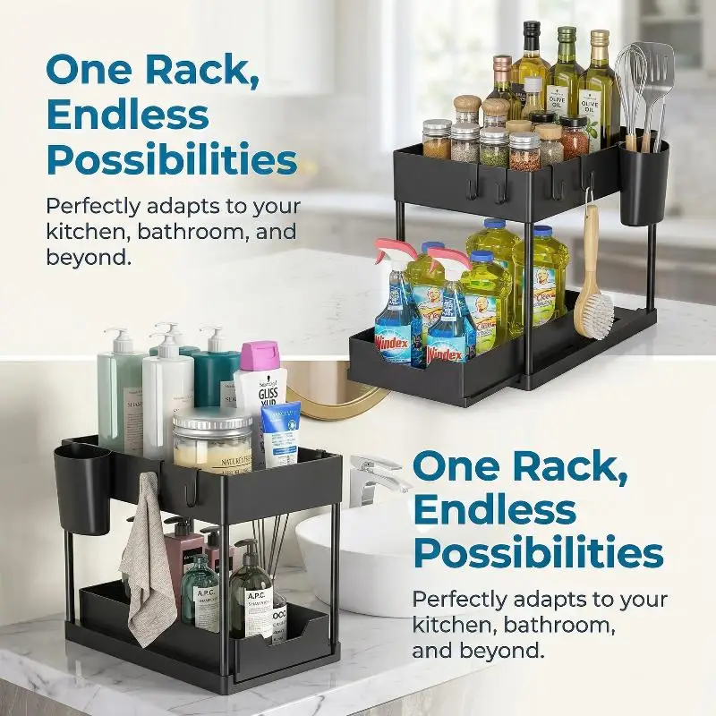 textureConvenient Pull Down Sink Rack Sliding Cabinet Basket Storage Organizer for Hanging Cups and Utensils Under Sink
textureConvenient Pull Down Sink Rack Sliding Cabinet Basket Storage Organizer for Hanging Cups and Utensils Under Sink