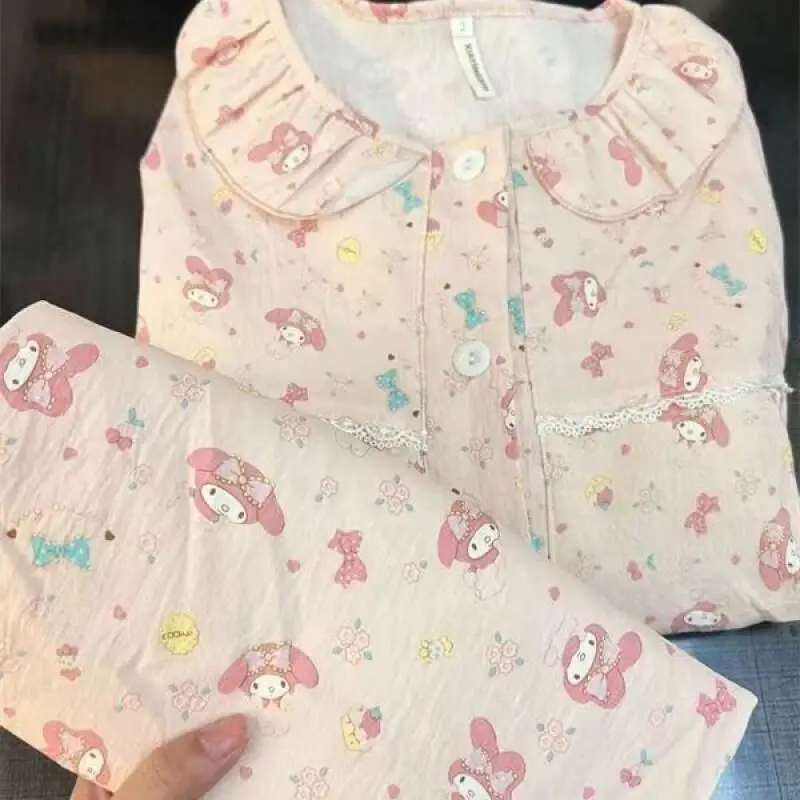 Комплект пижамы Sanrio My Melody: лонгслив и брюки, хлопковая смесь, женская домашняя одежда, милый, нежный стиль Instagram, весна-осень
Комплект пижамы Sanrio My Melody: лонгслив и брюки, хлопковая смесь, женская домашняя одежда, милый, нежный стиль Instagram, весна-осень