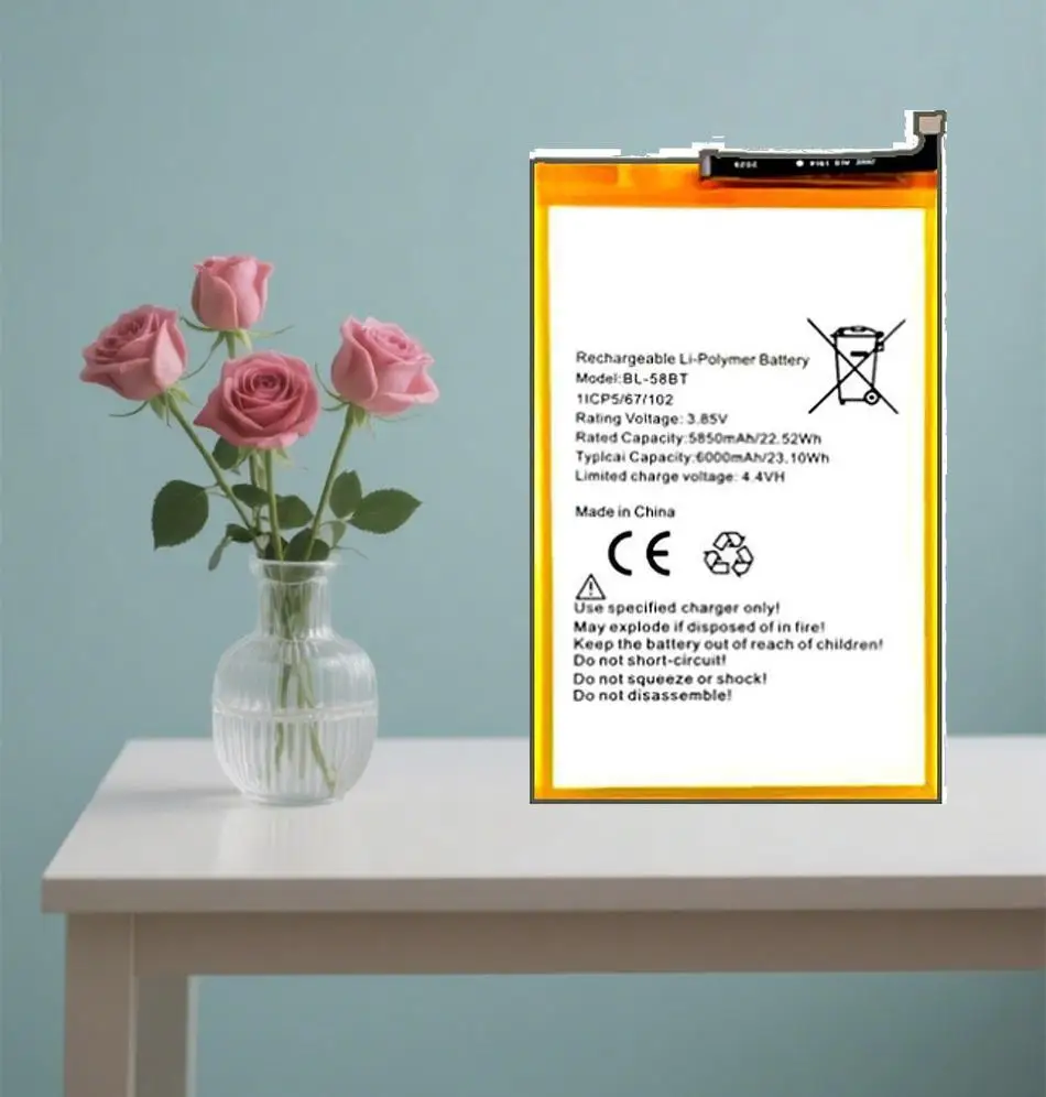 Аккумулятор мобильного телефона BL-58BT 6000 мАч для Tecno LC7 Spark 6 Air KE6 Pouvoir 4 Pro Power 2 LC8 Pova LD7
Аккумулятор мобильного телефона BL-58BT 6000 мАч для Tecno LC7 Spark 6 Air KE6 Pouvoir 4 Pro Power 2 LC8 Pova LD7