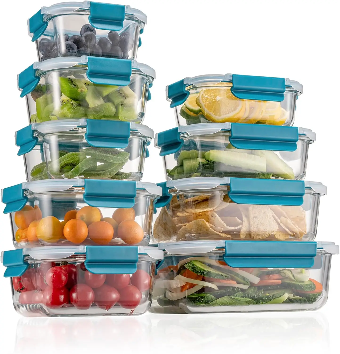 9-Pack Glass Food Storage Containers with Airtight Lids-Glass Meal Prep Containers/Bento Box/Microwave Freezer Dishwash
9-Pack Glass Food Storage Containers with Airtight Lids-Glass Meal Prep Containers/Bento Box/Microwave Freezer Dishwash