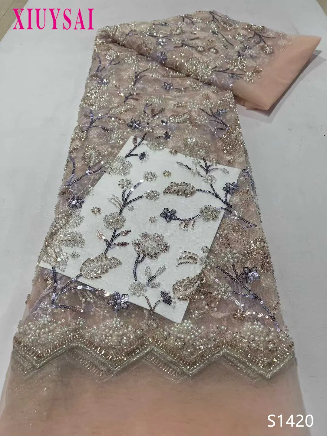 African Heavy Beaded Lace Fabric Wholesale Nigerian Sequins Groom Fabric for Wedding Party Dress High Quality 5 Yards
African Heavy Beaded Lace Fabric Wholesale Nigerian Sequins Groom Fabric for Wedding Party Dress High Quality 5 Yards