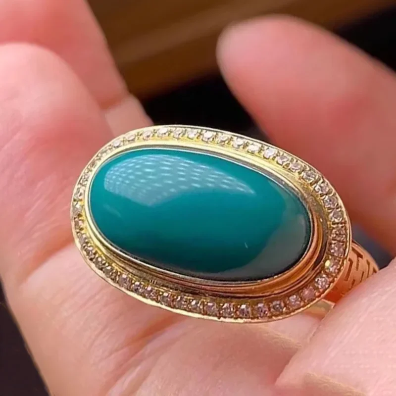 new in blue ring Creative diamond inlay long oval turquoise rings for women sense of luxury fashion banquet fine jewelry
new in blue ring Creative diamond inlay long oval turquoise rings for women sense of luxury fashion banquet fine jewelry