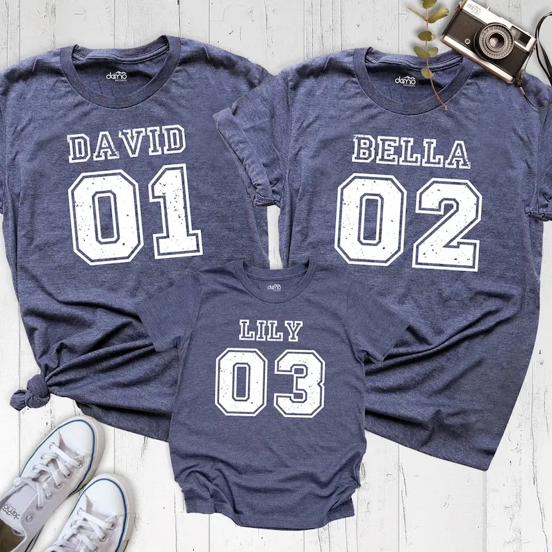 Custom Sports Shirt Personalized Number And Name Game Day Family Matching Team Shirt Sport Lover Shirt Sibling Birthday Outfit
Custom Sports Shirt Personalized Number And Name Game Day Family Matching Team Shirt Sport Lover Shirt Sibling Birthday Outfit