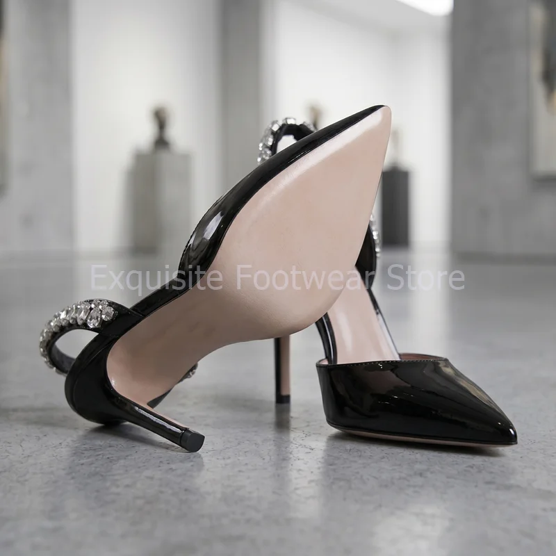 Sexy Women High Heels Pointed Toe Patent Leather Comfort Stiletto Rhinestone Slingback Prom Evening Party Shoes Big Small Size
Sexy Women High Heels Pointed Toe Patent Leather Comfort Stiletto Rhinestone Slingback Prom Evening Party Shoes Big Small Size