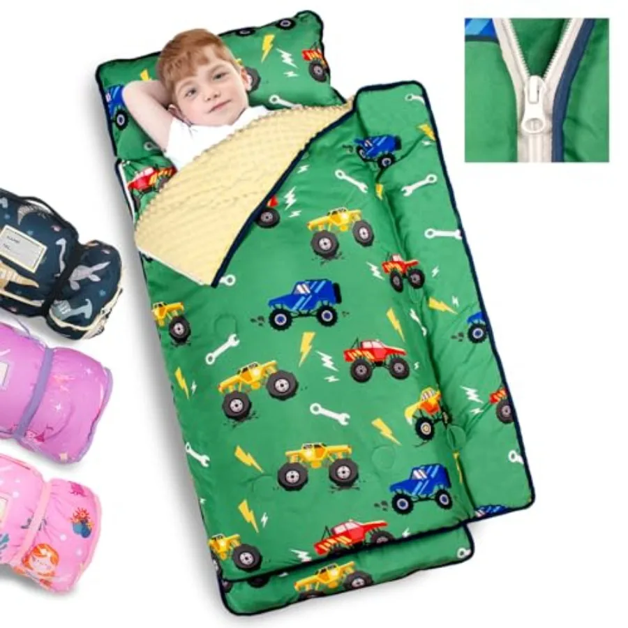 Toddler Nap Mat Extra Large Thickened 55''x35'' Soft Sleeping Bag with Detachable Minky Blanket and Pillow Portable for Daycare
Toddler Nap Mat Extra Large Thickened 55''x35'' Soft Sleeping Bag with Detachable Minky Blanket and Pillow Portable for Daycare