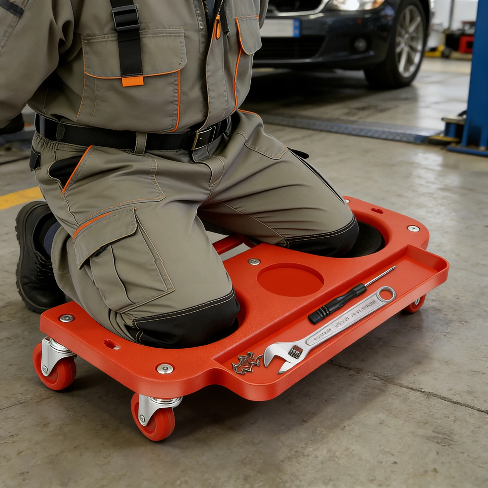 Rolling Knee Protection Pad Practical Sponge Cushioned Tools with Wheels Tool Tray for Auto Repair&Tile Laying
Rolling Knee Protection Pad Practical Sponge Cushioned Tools with Wheels Tool Tray for Auto Repair&Tile Laying