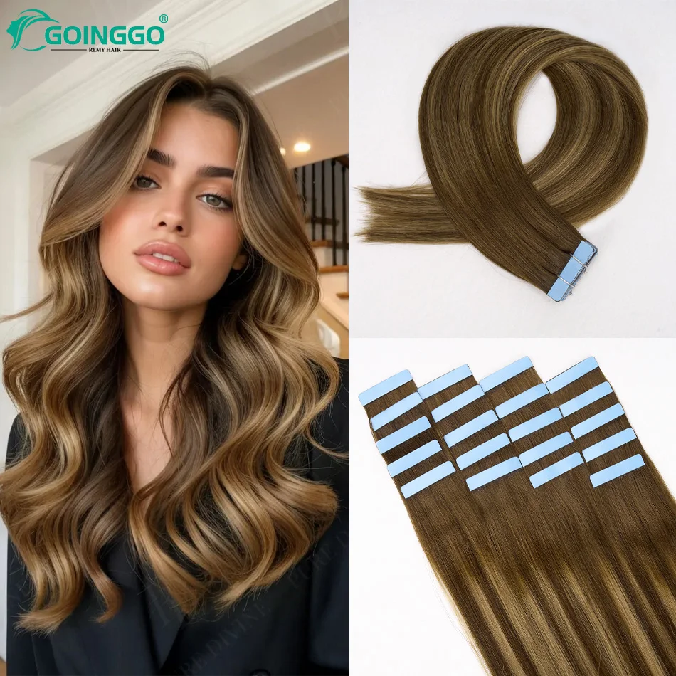 Balayage Tape In Hair Extensions Ombre Brown to Blonde T4/4/27# Seamless Skin Weft Invisible Remy Human Hair 20pcs
Balayage Tape In Hair Extensions Ombre Brown to Blonde T4/4/27# Seamless Skin Weft Invisible Remy Human Hair 20pcs