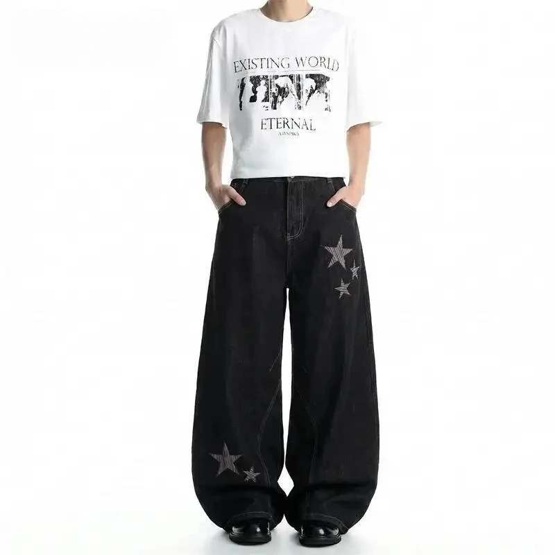 American Style Star Embroidered Deconstructed Curvedcut Jeans Loose Fitting Stylish Wide Leg Denim Long Pants
American Style Star Embroidered Deconstructed Curvedcut Jeans Loose Fitting Stylish Wide Leg Denim Long Pants