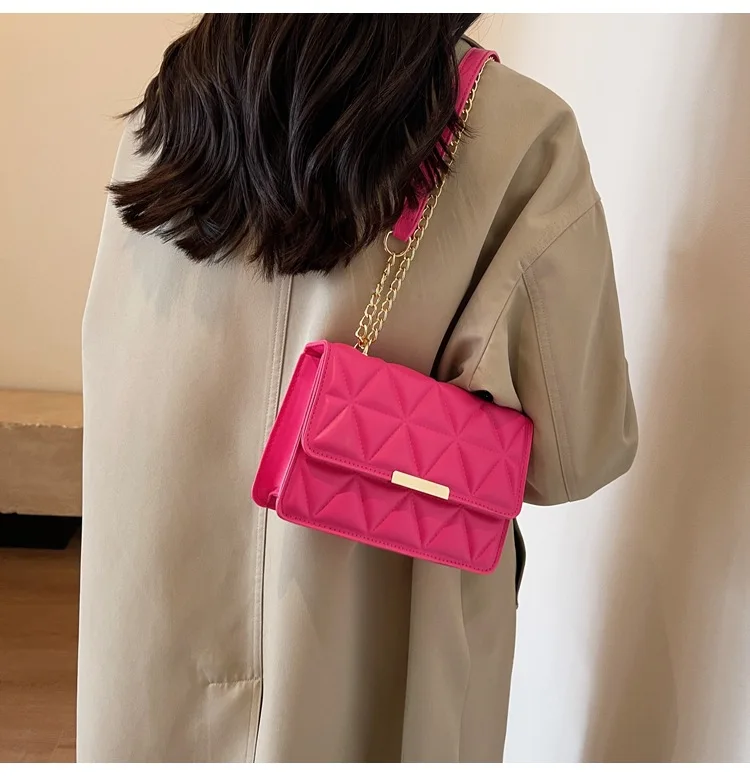 Women Quilted Chain Crossbody Bag Fashion Small Square Shoulder Purse Multi Color Casual Daily Handbag Women Quilted Chain Crossbody Bag Fashion Small Square Shoulder Purse Multi Color Casual Daily Handbag