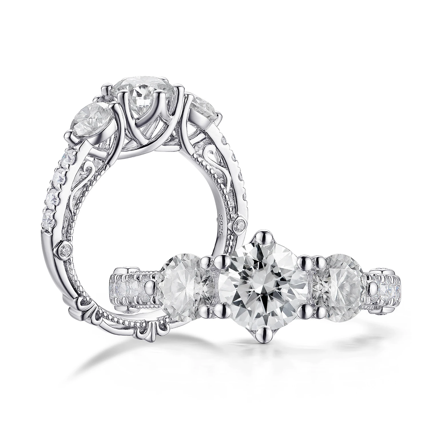 Кольцо для помолвки из стерлингового серебра 925 пробы с муассанитом 2 карата (цвет FG) «Сезоны сияния» для женщин, винтажное обручальное кольцо с тремя камнями, ювелирный подарок
Кольцо для помолвки из стерлингового серебра 925 пробы с муассанитом 2 карата (цвет FG) «Сезоны сияния» для женщин, винтажное обручальное кольцо с тремя камнями, ювелирный подарок