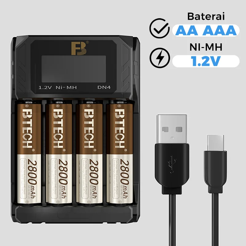 FB 4 - Slot Smart LCD Battery Charger Fast Charge for AA/AAA Ni - MH Batteries with Pulse Charging & Safety Protection
FB 4 - Slot Smart LCD Battery Charger Fast Charge for AA/AAA Ni - MH Batteries with Pulse Charging & Safety Protection
