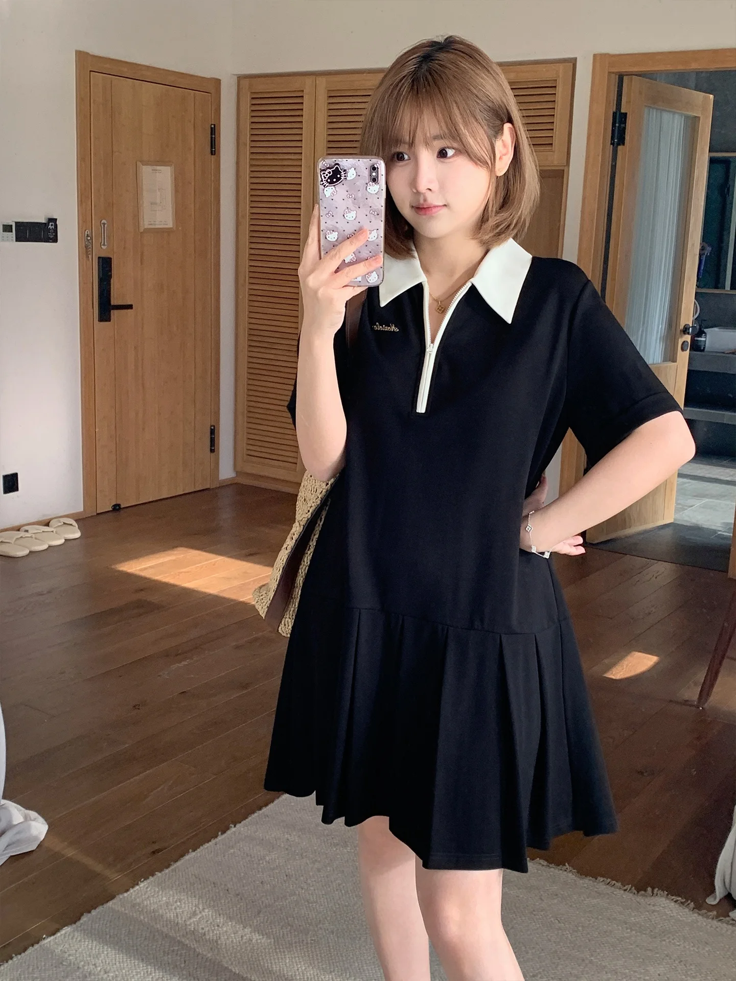 Mashixi plus Size Women's Collar Pleated Hem Dress Summer Loose Slimming Midi Skirt Casual Style Short Sleeve A-Line Dress
Mashixi plus Size Women's Collar Pleated Hem Dress Summer Loose Slimming Midi Skirt Casual Style Short Sleeve A-Line Dress