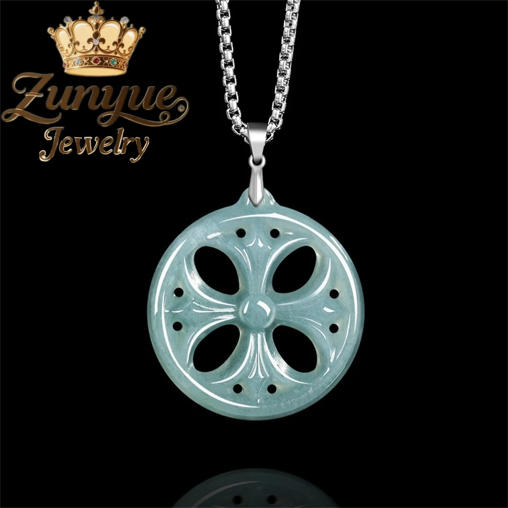 Genuine Natural A-Grade Jadeite Blue Water Fashion Cross Pendant Best Selling Fine Jewelry Amulets For Good Luck Protection
Genuine Natural A-Grade Jadeite Blue Water Fashion Cross Pendant Best Selling Fine Jewelry Amulets For Good Luck Protection