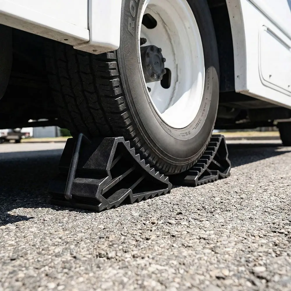 With Handles Portable Wheel Chock Anti-slip Plastic Base Tire Chock Heavy Duty Black Wheel Stopper Vehicle
With Handles Portable Wheel Chock Anti-slip Plastic Base Tire Chock Heavy Duty Black Wheel Stopper Vehicle